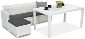 Technorattan loungemeubelset Nebraska Relax Corner 4 wit Bica