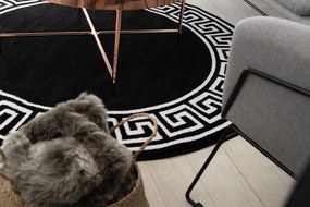 Tapijt HAMPTON Grecos ROND zwart