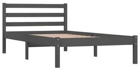 vidaXL Bedframe massief grenenhout grijs 90x190 cm 3FT Single