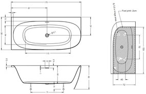 Sanigoods Masala hoekbad rechts 170x80cm wit mat