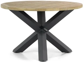 Dining Tuintafel rond 120 cm Teak Old teak greywash Rockville