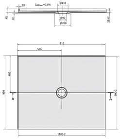 Polysan Mirai rechthoekige douchebak 2 randen links 110x90cm wit