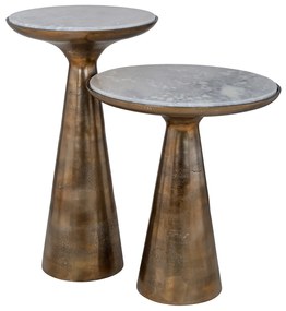Richmond Interiors Ethan Aluminium Bijzettafel Goud 46 Cm - 46 X 46cm.