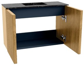 Mondiaz Joya DLux 60cm toiletmeubel oak met wastafel faye midden 1 kraangat lava