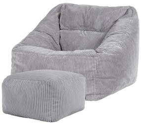 Morgan Cord Armchair Bean Bag + Footstool