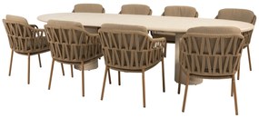 4 Seasons Outdoor Biarritz tuinset amber met Hampton tafel 300 cm Tuinset beige weerbestendig