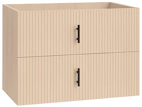 Muebles Raya onderkast ribbelfront 80cm met 2 softclose lades naturel eiken