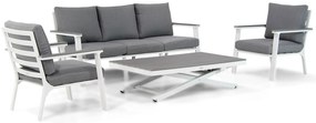 Stoel en Bank Loungeset 4 personen Aluminium Wit  Lifestyle Garden Furniture Palazzo