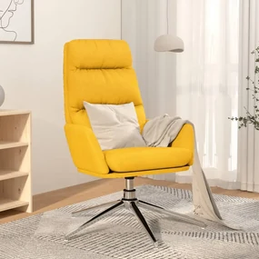 vidaXL Relaxstoel stof mosterdgeel