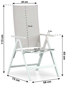 Hartman Aruba Standenstoel Aluminium/textileen Wit