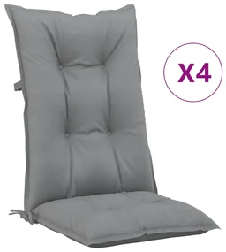 vidaXL Tuinstoelkussens 4 st 120x50x7 cm grijs