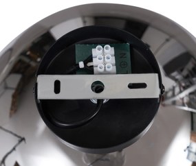 Art Deco plafondlamp zwart met smoke glas - Sandra