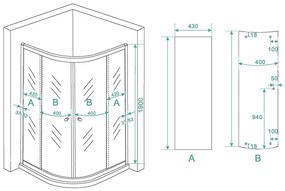 Mueller Eco douchecabine kwartrond 100x100cm