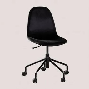 Fluwelen bureaustoel Glamm Zwart - Sklum