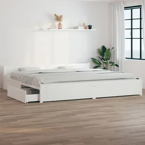 vidaXL Bedframe met lades wit 200x200 cm