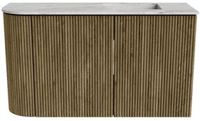Mondiaz Joya DLux 70cm toiletmeubel ronding links dusk met wastafel faye rechts zonder kraangat glace