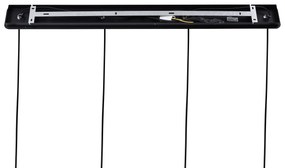 Retro hanglamp zwart met oranje glas 4-lichts - Denise