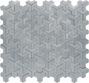 Zelfklevende Mozaïektegels Metaal | Trifold 3D Zilver | 30,3×28 cm | Keuken, Bad &amp; WC