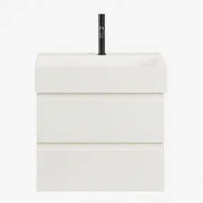 Ona Zwevend Badkamermeubelset Van Hout En Essenfineer Met Geïntegreerde Wastafel Wit & Spiegelloze & Zwart ↑20 Cm Met - Sklum