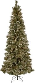 Glittery Bristle kunstkerstboom - 183 cm - groen - Diameter 53 cm - 596 tips - besneeuwd, dennenappels &amp; glitter - metalen voet