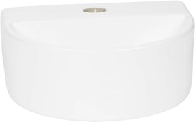 Saqu Fontein halfrond 1 kraangat 30x25x12 cm Wit