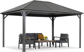Metalen tuinhuis Sardinia 3x6 Tuinpunt antraciet