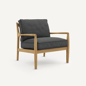 Fauteuil van eiken, fineer en linnen, Dilma