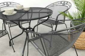 Elegance ronde stapelbare bistroset strekmetaal Ø90 cm. - Antraciet