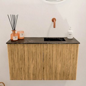 Mondiaz Joya DLux 70cm toiletmeubel oak met wastafel faye rechts zonder kraangat lava