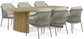 Tuinset 6 personen Aluminium/rope Taupe 4 Seasons Outdoor Capalbio/Falcon