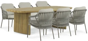 Tuinset 6 personen Aluminium/rope Taupe 4 Seasons Outdoor Capalbio/Falcon