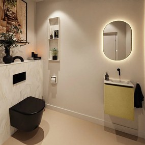 Mondiaz Ture DLux toiletmeubel 40cm oro met wastafel ostra rechts zonder kraangat