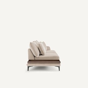 Halve bank met tafelblad van stoned fluweel, MODERNISTE
