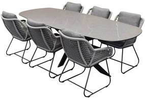 San Francisco Savona dining tuinset 240x100xH76 cm 7 delig keramiek