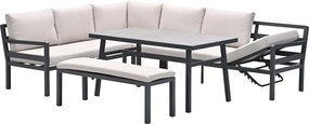 Garden Impressions Markus lounge dining set 4-delig links - desert sand