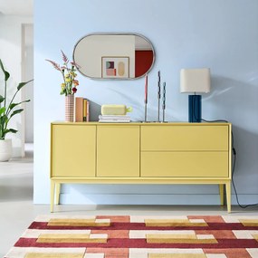 Laag gelakt dressoir, 2 deuren 2 lades, lengte 160 cm, PICKITO