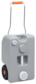 vidaXL Watertank op wielen 25 L grijs
