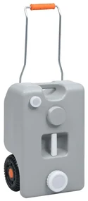 vidaXL Watertank op wielen 25 L grijs