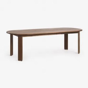 Ovalen Eettafel 240x100 Cm Van Acaciahout Uleno Donker Acaciabruin - Sklum