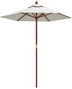 vidaXL Parasol met houten paal 196x231 cm zandkleurig