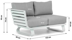 Hoek loungeset 6 personen Aluminium Wit  Santika Furniture Santika Sovita