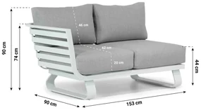 Hoek loungeset 6 personen Aluminium Wit  Santika Furniture Santika Sovita