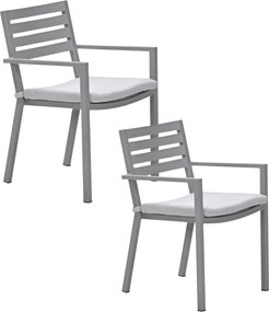 Garden Impressions Amarillo tuinstoel taupe - 2 stuks