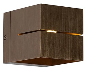 Moderne wandlamp donkerbrons - Transfer Groove Modern G9 vierkant Binnenverlichting Lamp