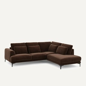 Hoekbank rechts in chenille fluweel, Marsile