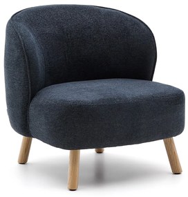 Kave Home Ulit Fauteuil Grijs Chenille Met Houten Pootjes