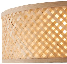 Oosterse plafondlamp bamboe naturel 30cm - TremmoOosters E27 Scandinavisch Bohemian rond Binnenverlichting Lamp