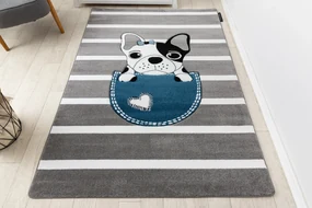 Tapijt PETIT BULLDOG HOND  grijskleuring