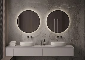 Martens Design Miami Beach spiegel met LED verlichting, spiegelverwarming en touch bediening 80cm mat zwart