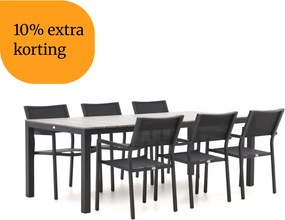 + 10% kassakorting | Diningset Bellagio | 6 personen polywood | Tuinset stapelbaar | 7-delig | Kees Smit Tuinmeubelen